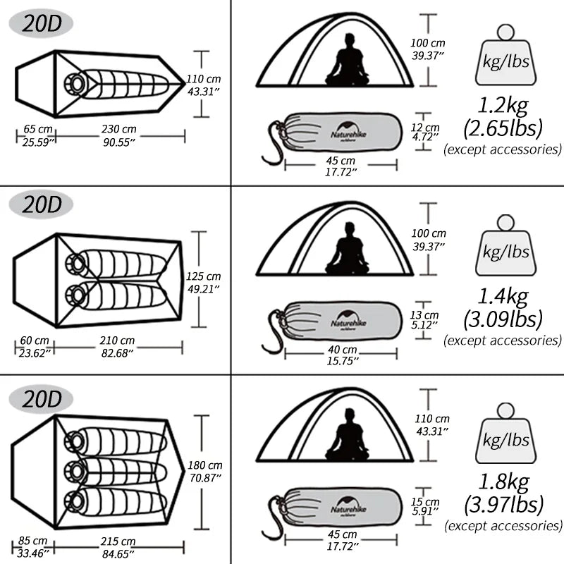 Ultralight 20D Camping Tent